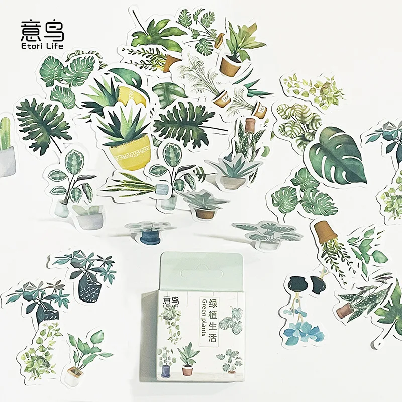 Pegatinas infantiles de plantas verdes para cuadernos y diario - imagen 3