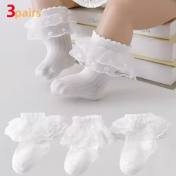 Calcetines de verano de algodón con encaje para niños y niñas