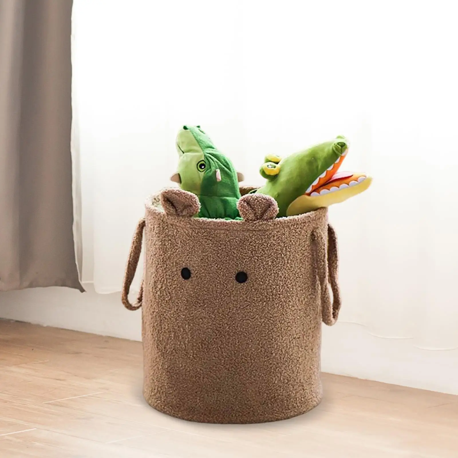 Contenedor de juguetes resistente con asas para mascotas