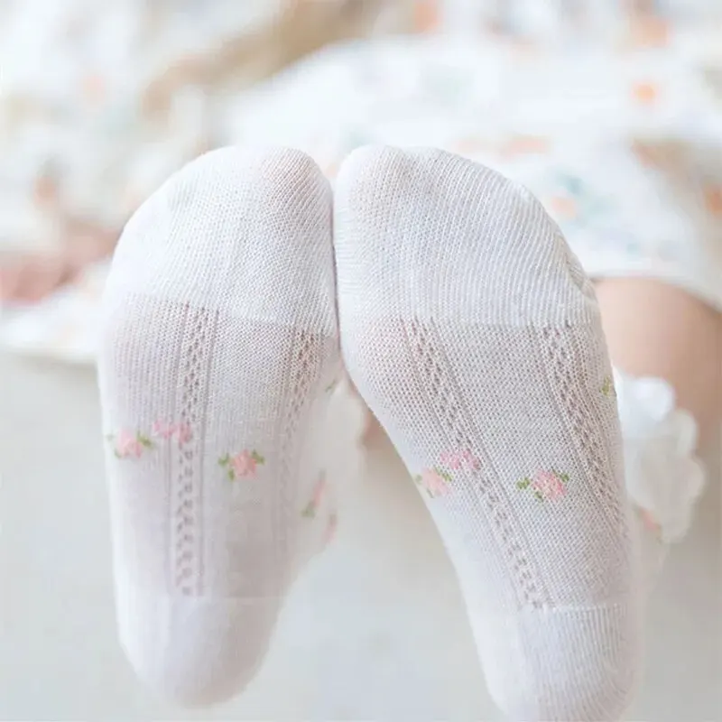 Calcetines florales de algodón para niños y niñas – Verano cómodo - imagen 5