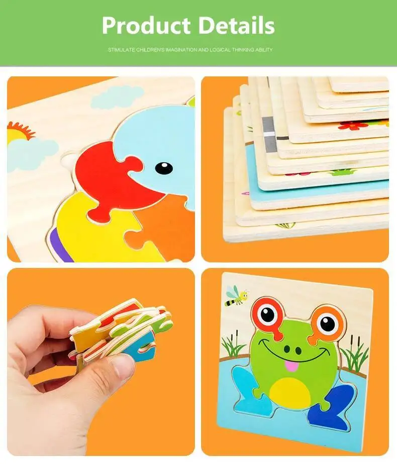 Piezas de madera con motivos infantiles