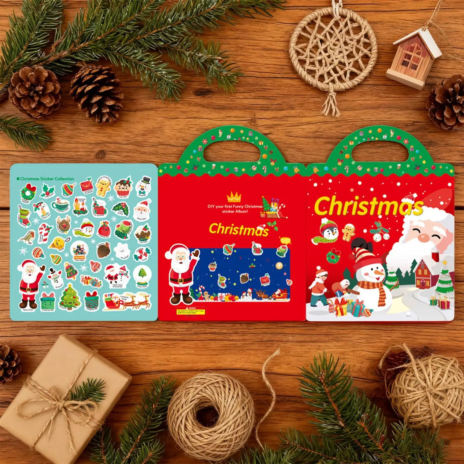 Detalle del diseño de pegatinas navideñas