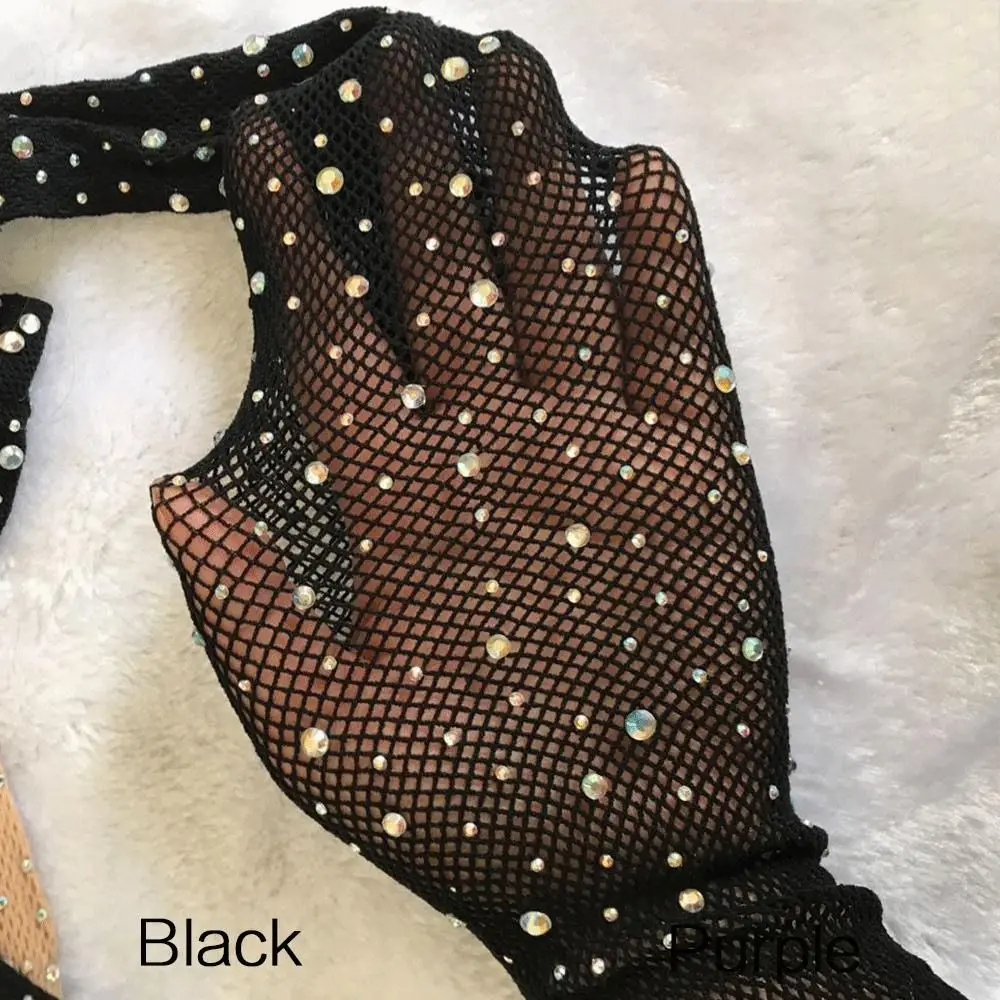 Pantimedias de rejilla brillantes con purpurina y malla fina - imagen 5