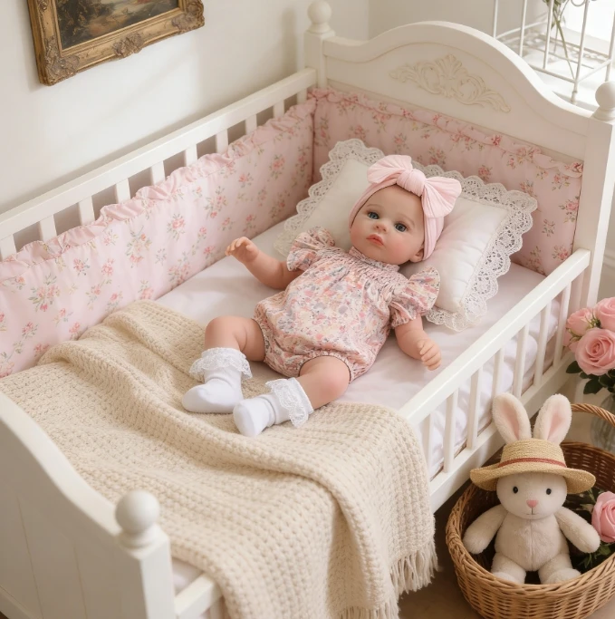 NPK Muñeca realista de vinilo pintada a mano Meadow Baby - imagen 5