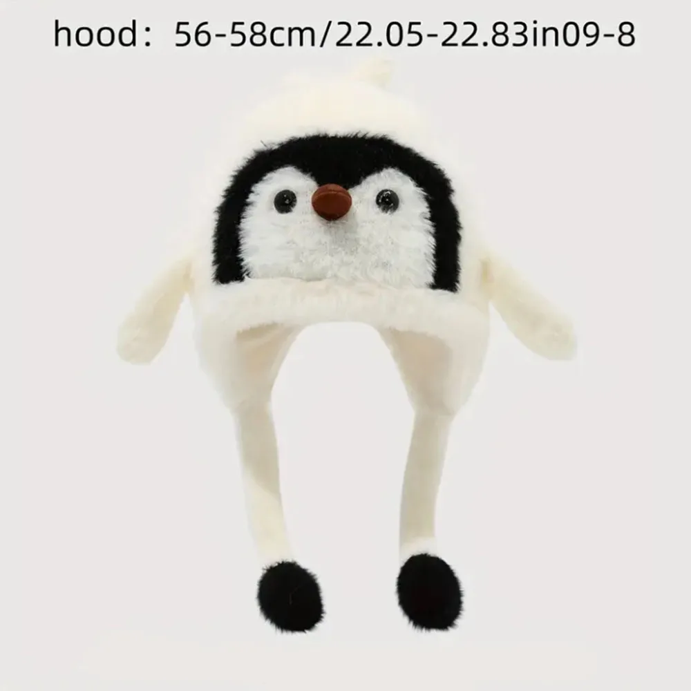 Gorro de pingüino infantil con orejas esponjosas