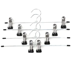 Perchas de pantalones de metal con clips ajustables antideslizantes