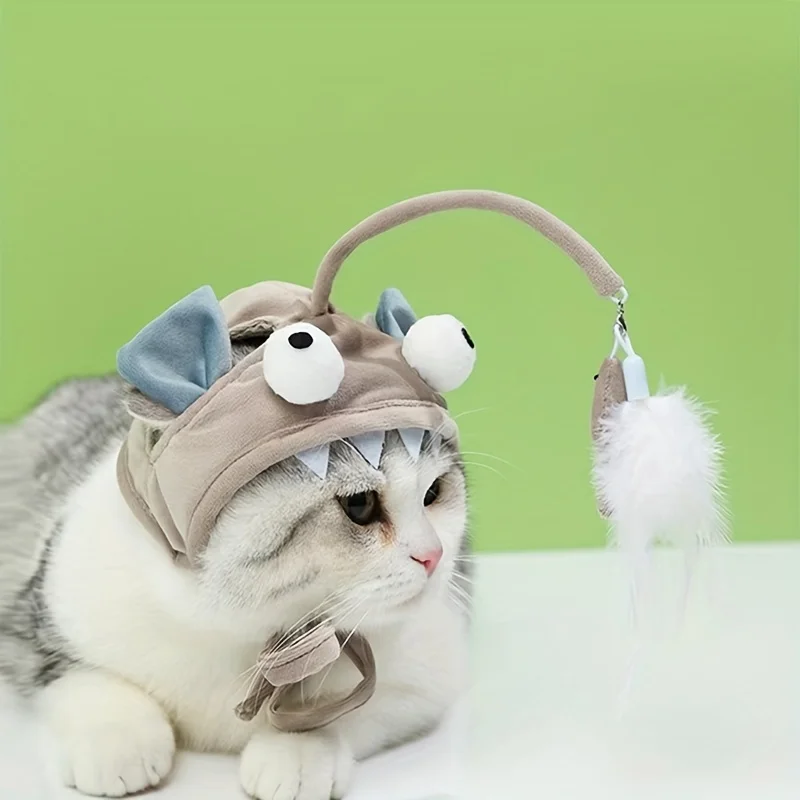Juguete interactivo con sombrero ajustable para gatos – Accesorio divertido - imagen 4