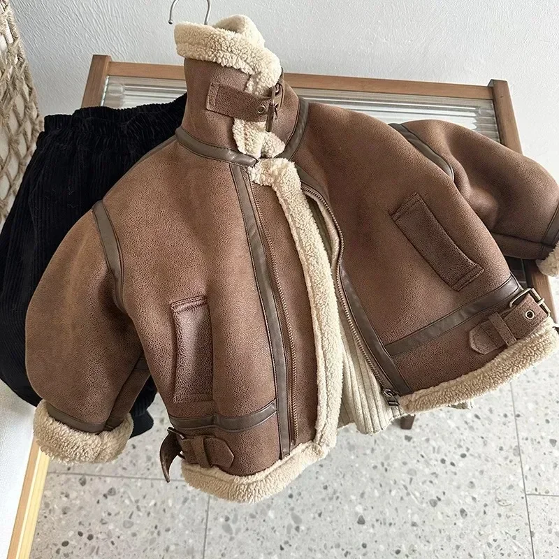 Chaqueta de invierno infantil con capucha y forro polar suave