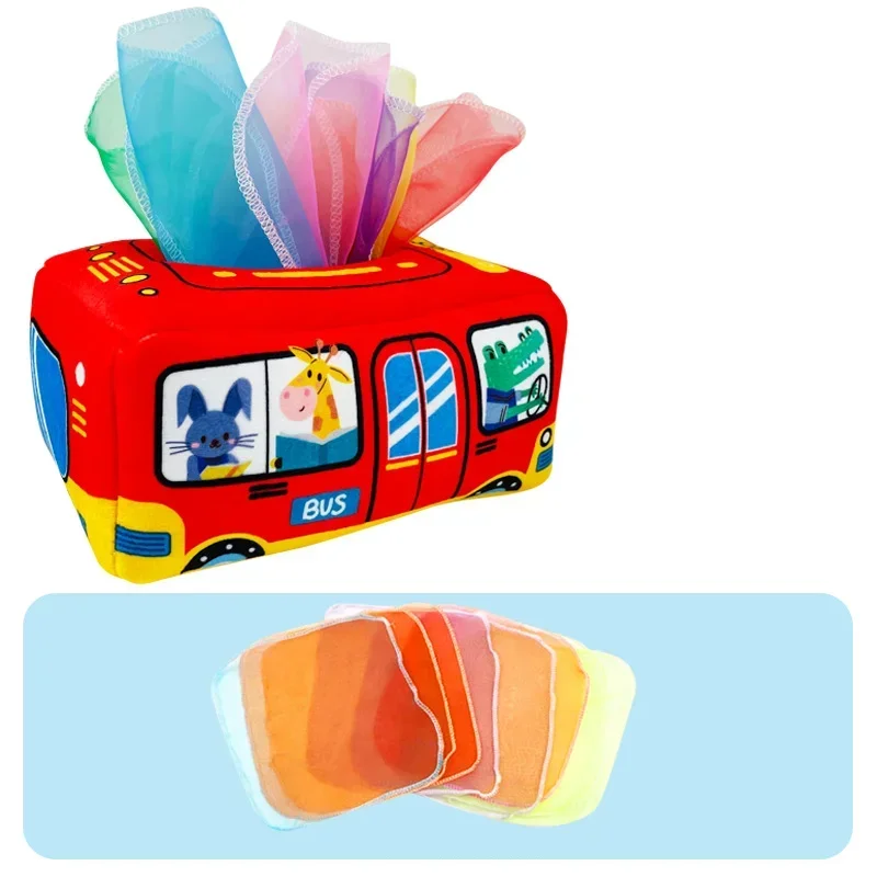 Juguete Montessori para bebé: caja de pañuelos sensorial - imagen 2