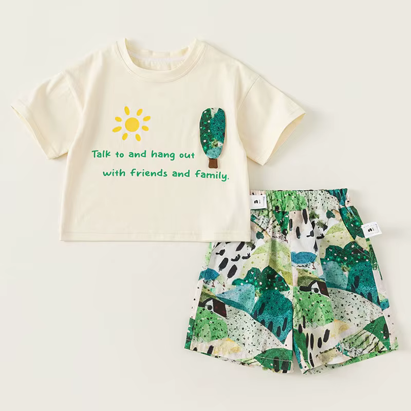 Conjunto de verano para bebé niño con camiseta y pantalón corto