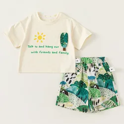 Conjunto de verano para bebé niño con camiseta y pantalón corto