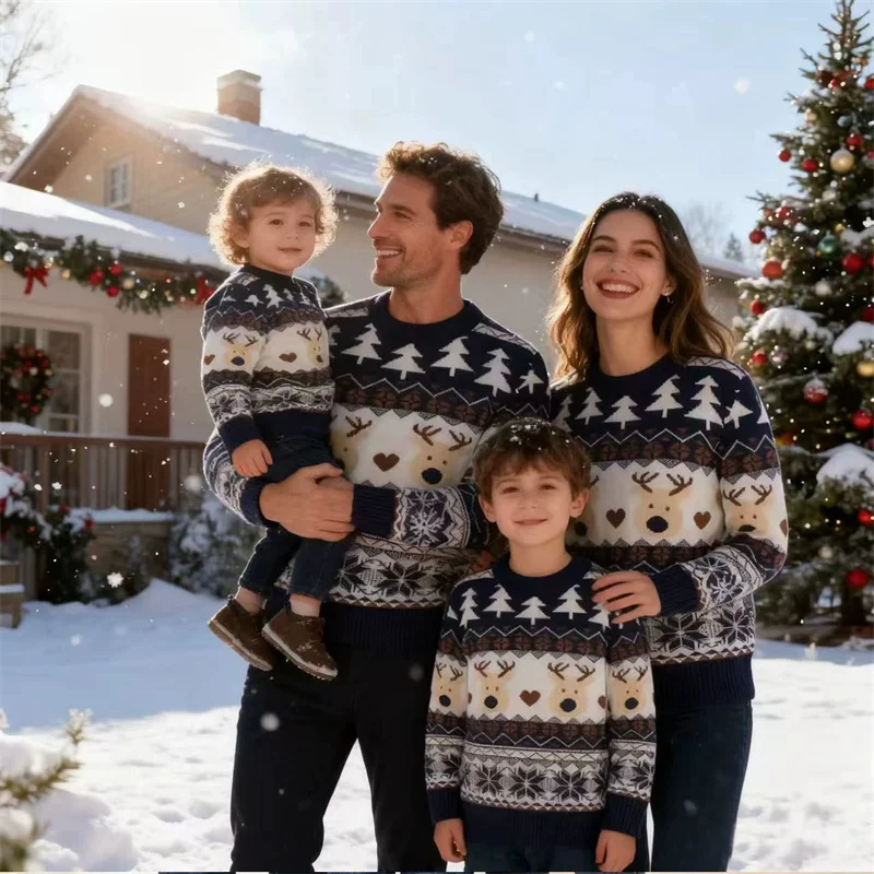 Conjuntos de punto navideños a juego para toda la familia - imagen 4