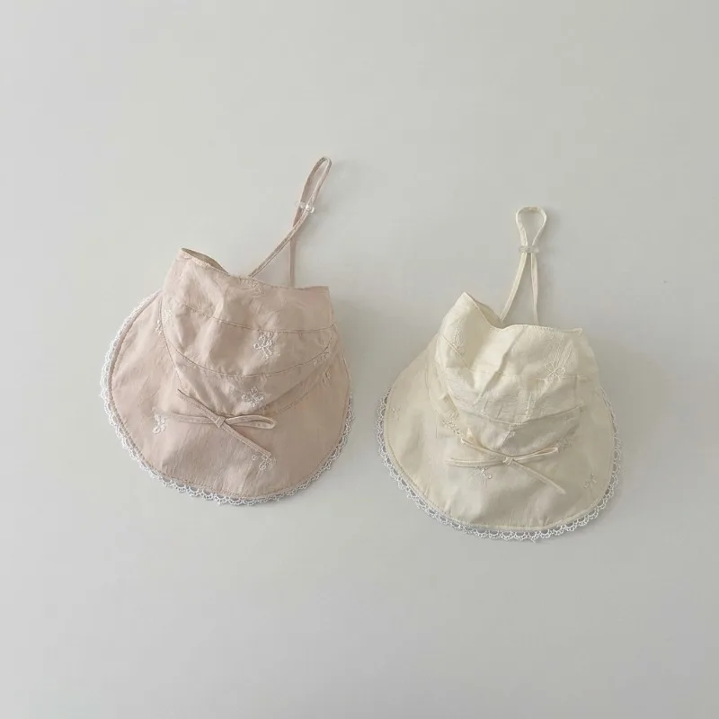 Sombrero de sol infantil con lazada y ala ancha, transpirable - imagen 3