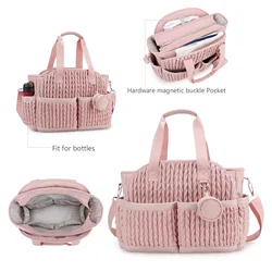 Bolsa para pañales acolchada impermeable con bandolera de viaje