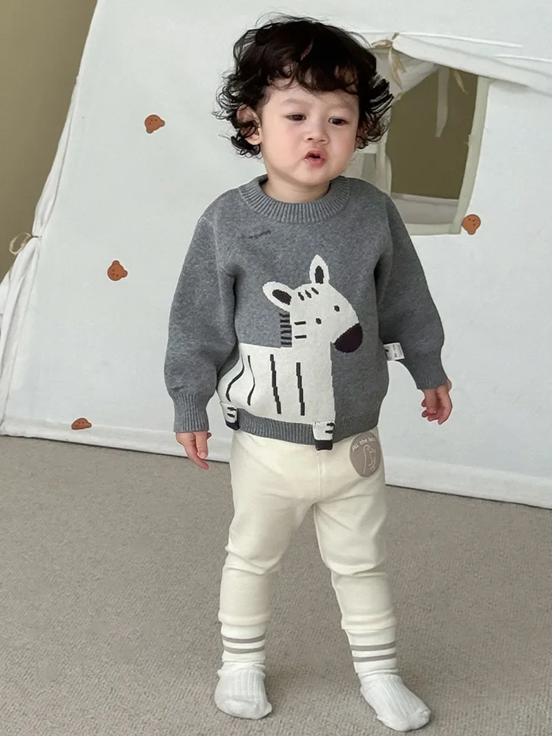 Suéter de punto MILANCEL para niño con osito y parche de gato - imagen 3