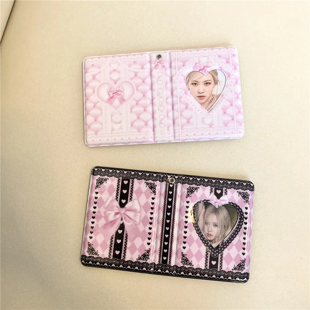Álbum de fotos con encaje para colecciones negro y rosa