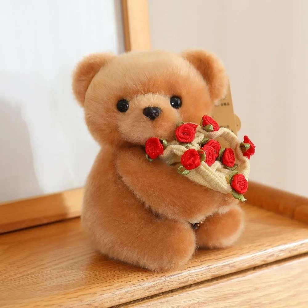 Peluche oso romántico con rosas y manta floral para niña - imagen 3