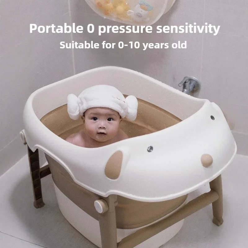 Bañera plegable para bebé con base antideslizante portátil - imagen 2