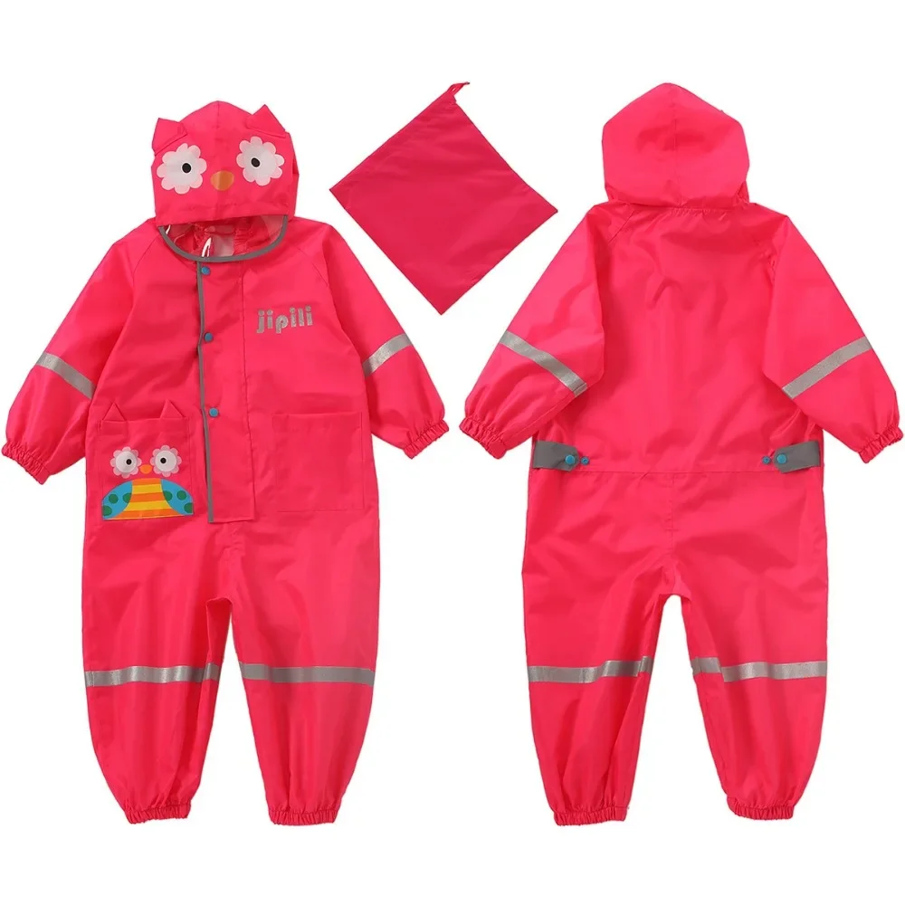 Chubasquero infantil impermeable 3D con tiras reflectantes y capucha - imagen 5