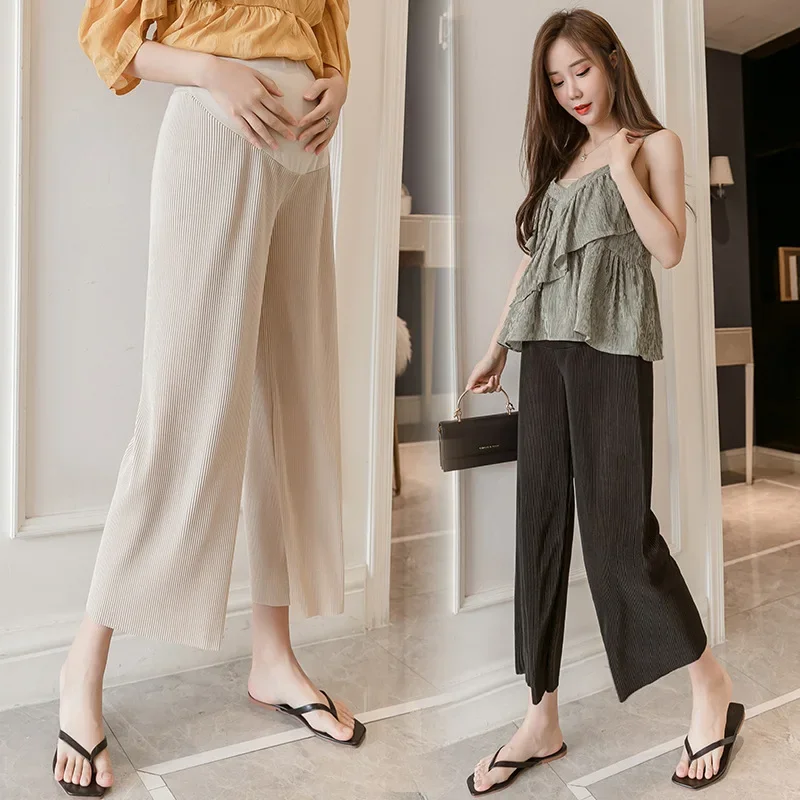 Pantalones de maternidad de cintura alta plisados, corte bota - imagen 2
