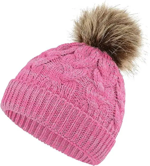 Gorro de invierno para bebé – Forro térmico de punto cable