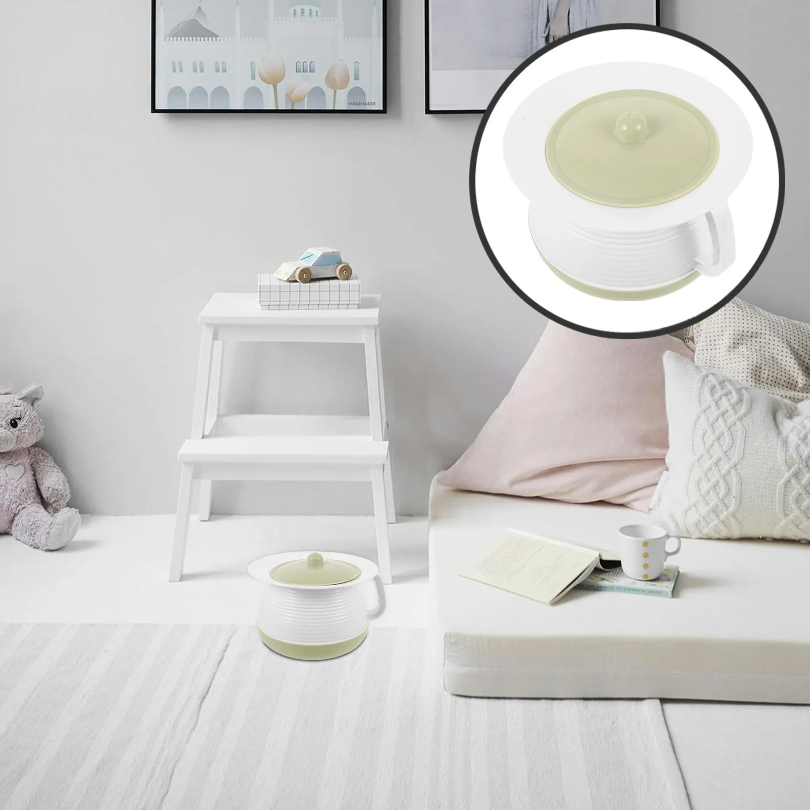 Orinal infantil de plástico resistente con tapa higiénica, portátil - imagen 3