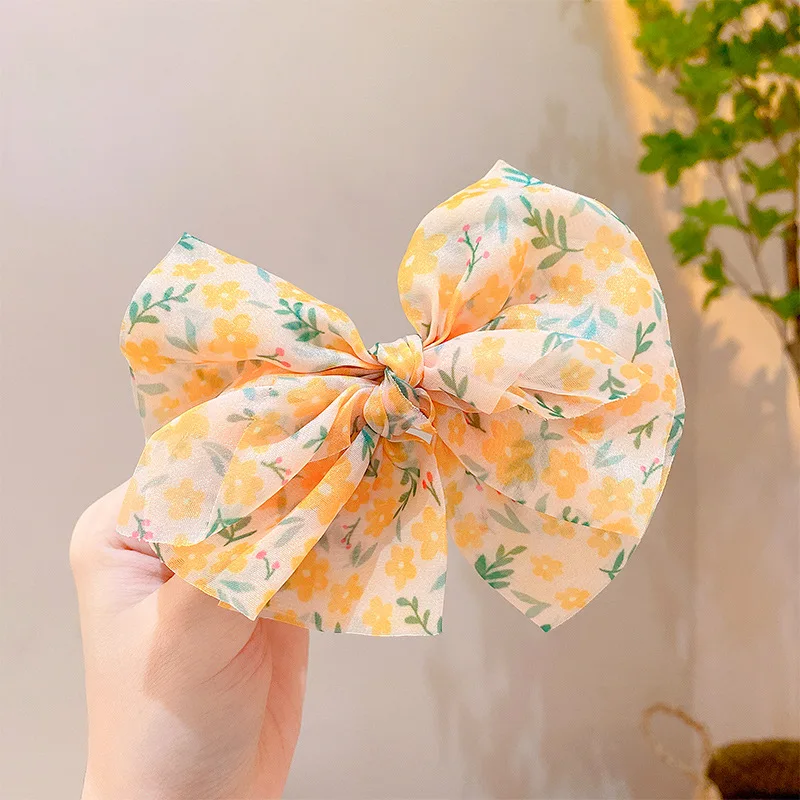 Horquillas para niña con estampado y lazo, accesorios del pelo - imagen 3