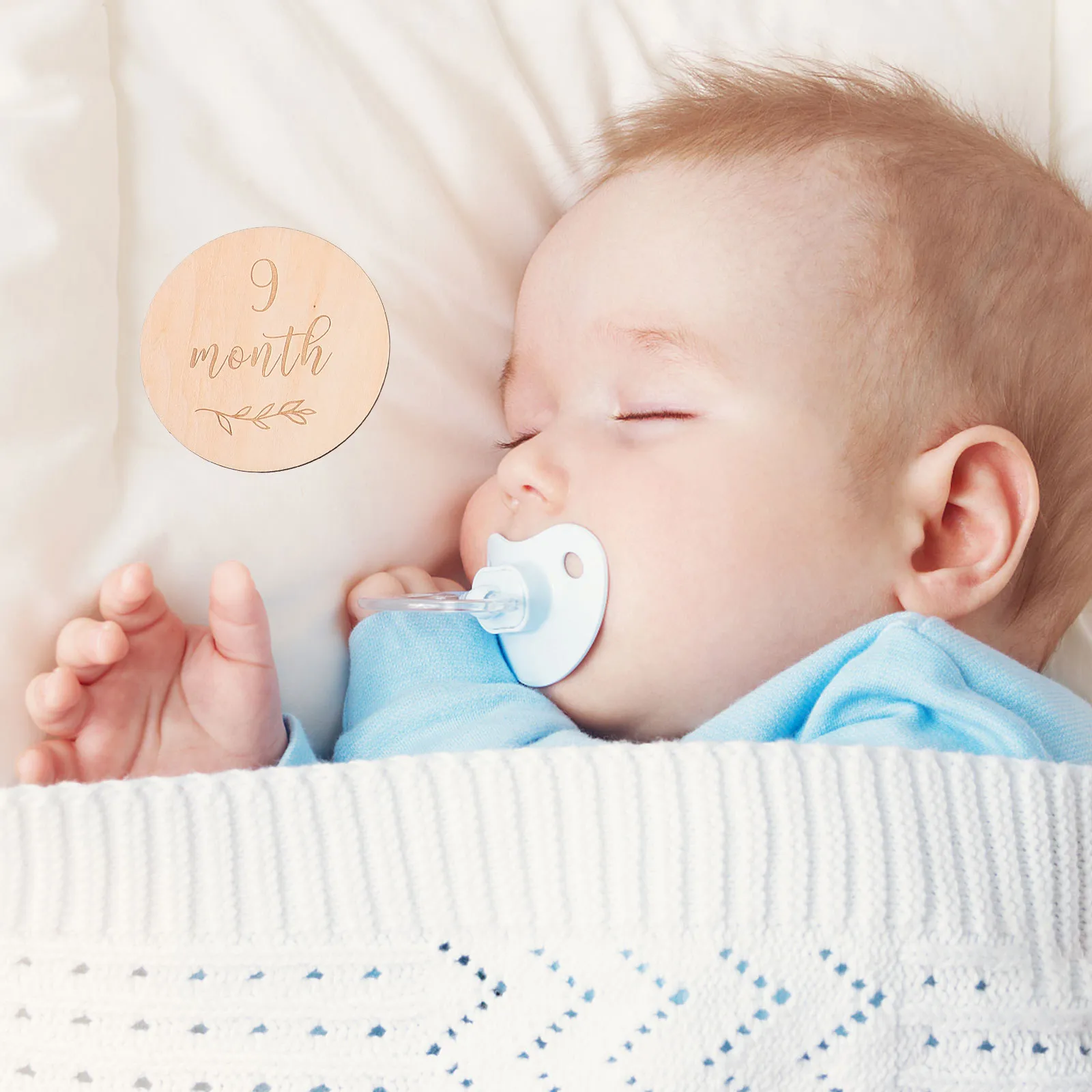 Tarjetas mensuales de crecimiento de madera para bebés con fotos - imagen 5