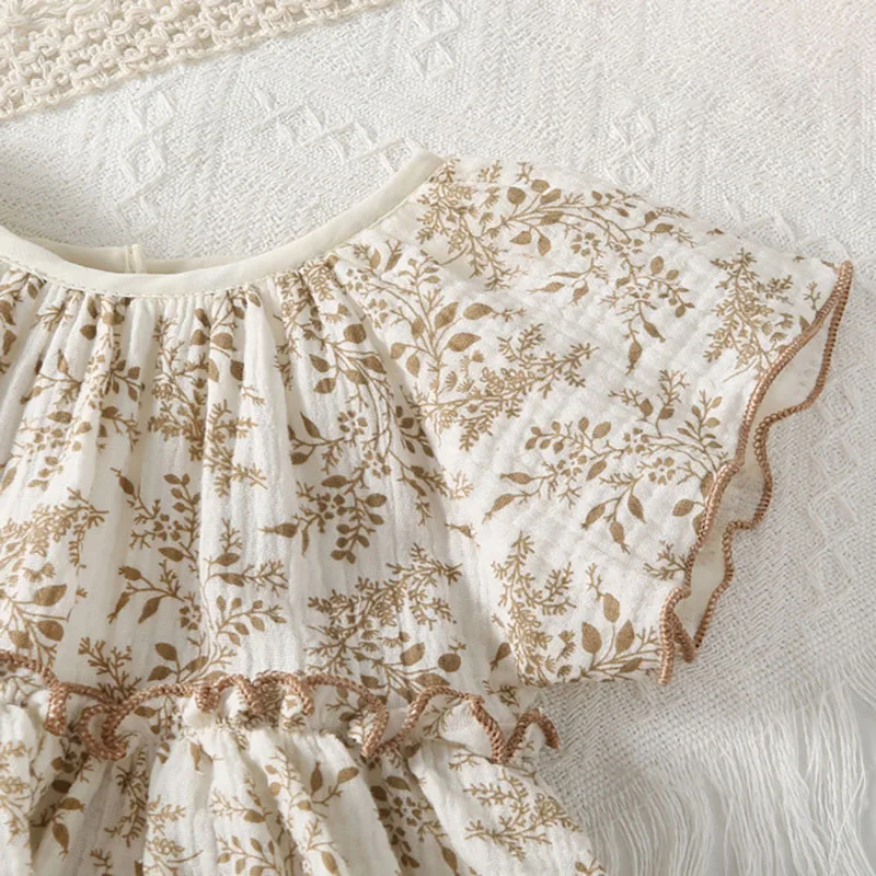 Body de verano holgado, una pieza, para niña con estampado floral - imagen 3