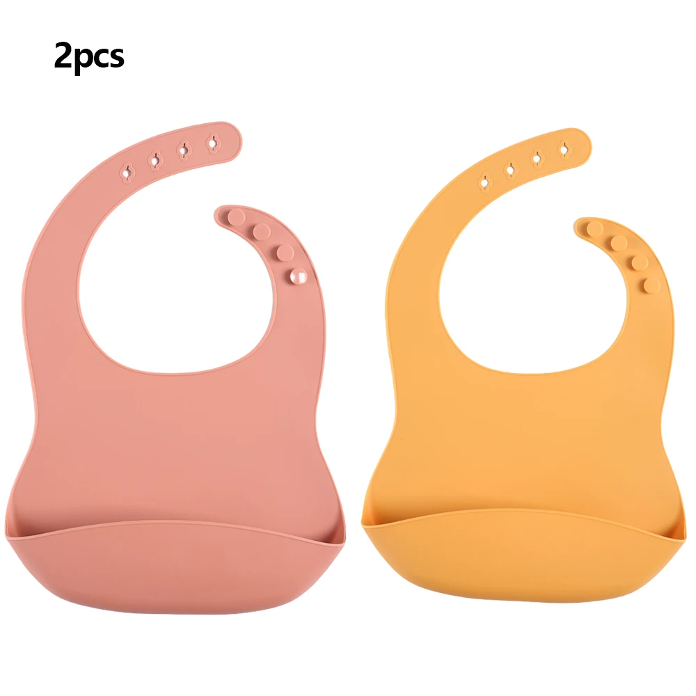 Babero impermeable de silicona suave ajustable para bebé
