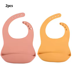 Babero impermeable de silicona suave ajustable para bebé