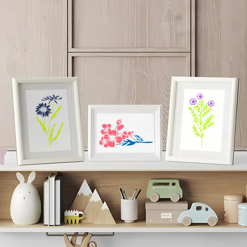 Plantillas florales impermeables reutilizables para manualidades - imagen 3