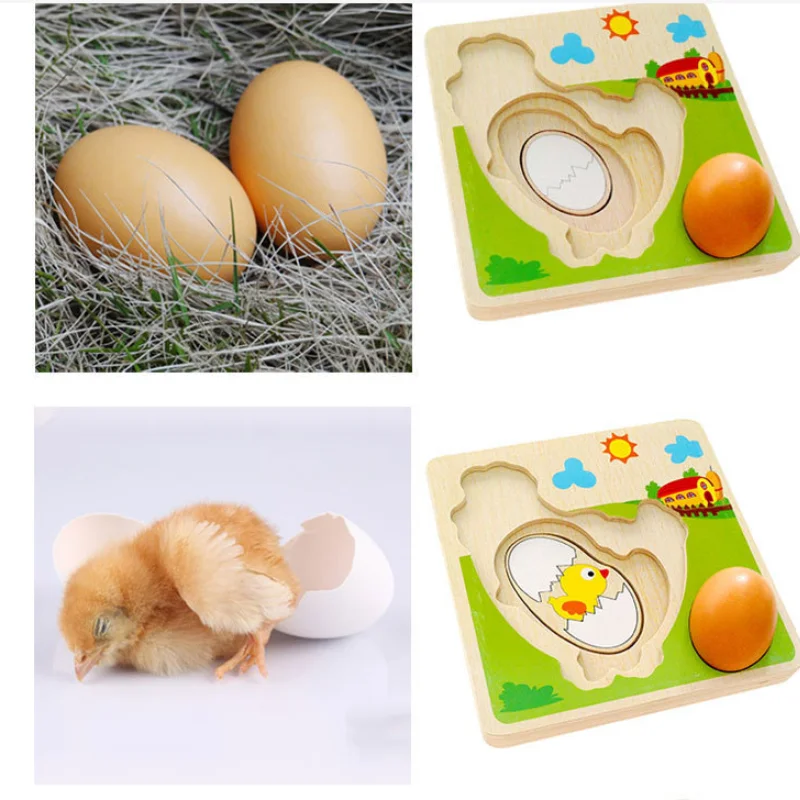 Rompecabezas 3D madera de granja para aprendizaje Montessori - imagen 4