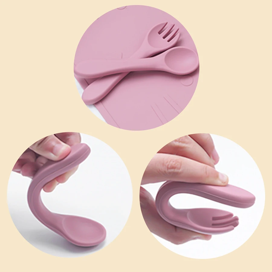 Set de cubiertos rose con cuchara y tenedor