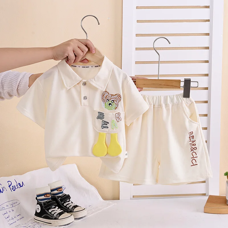 Conjunto de verano para bebé con camiseta y pantalón corto - imagen 3