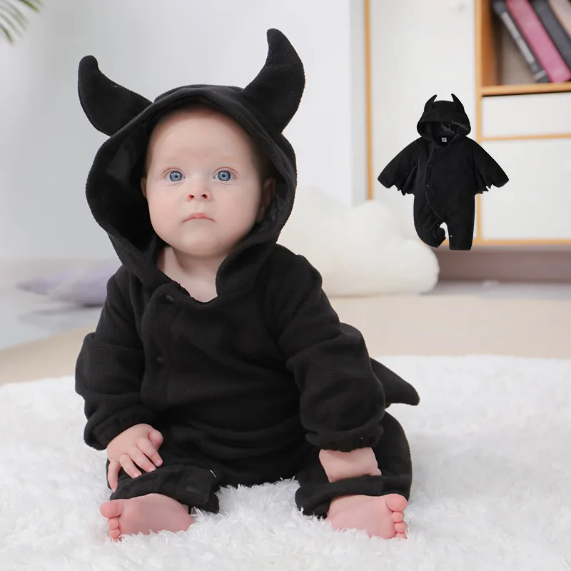 Pelele de Halloween para bebé murciélago con capucha