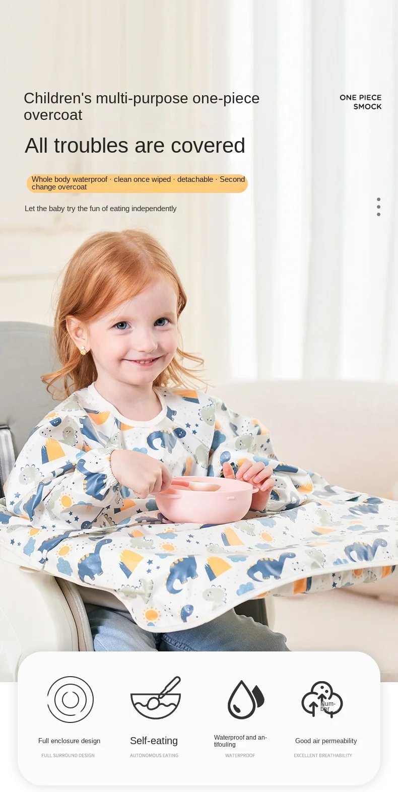 Babero de cobertura completa con bata protectora