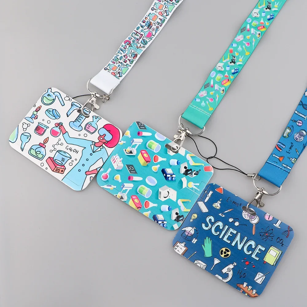Vista frontal del cordón con diseño de química