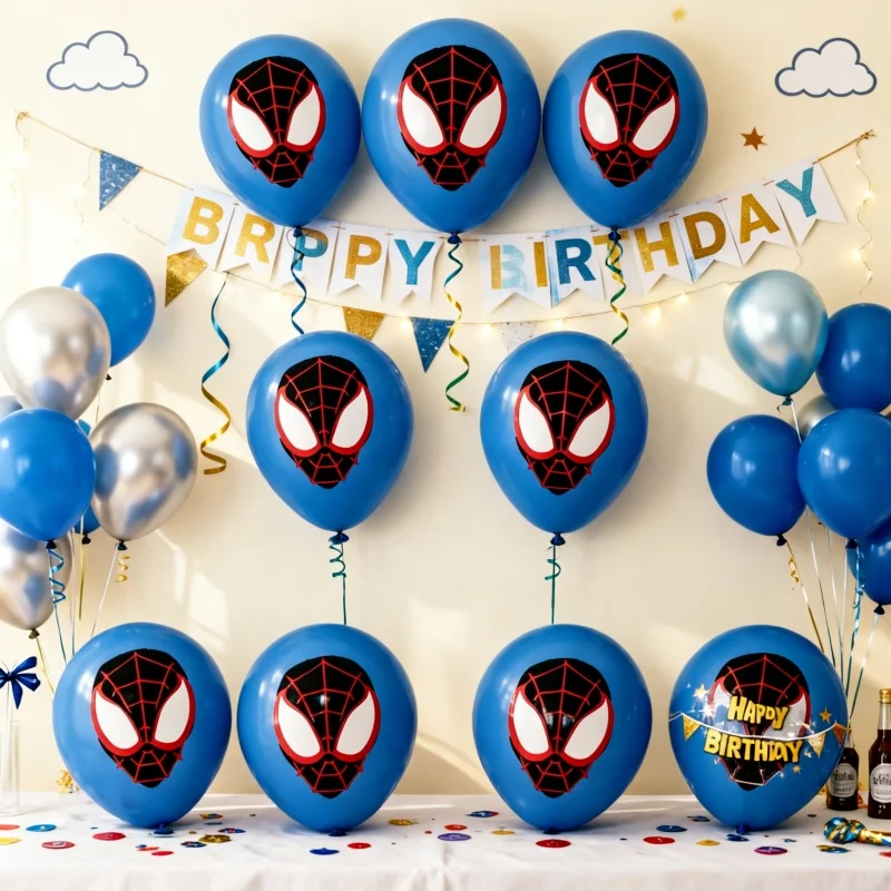 Globos Spider-Man de látex para fiestas infantiles con superhéroes - imagen 3