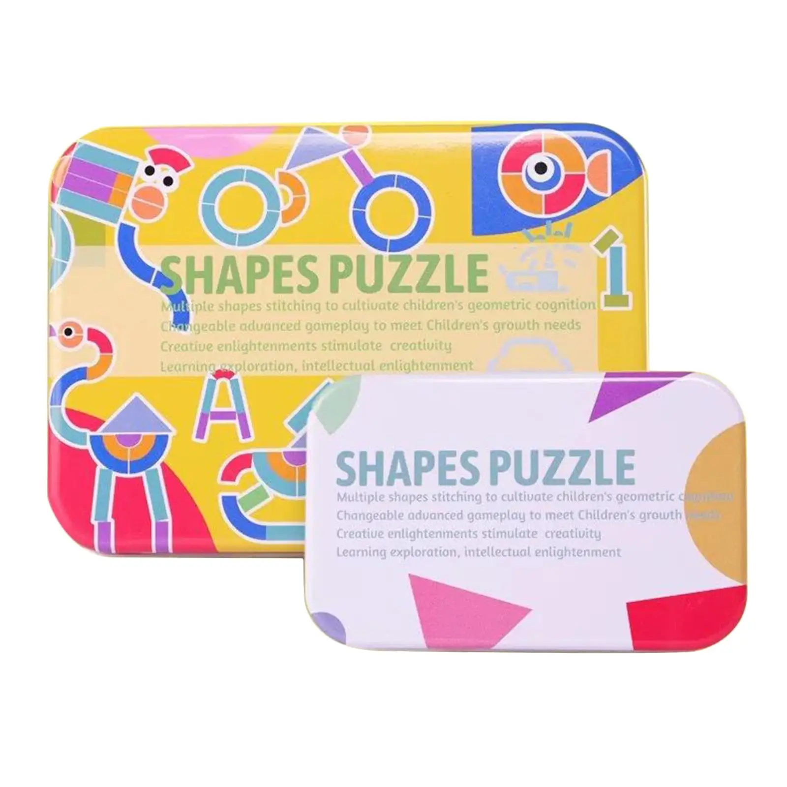 Tangram de madera Montessori con patrones y formas para niños - imagen 3