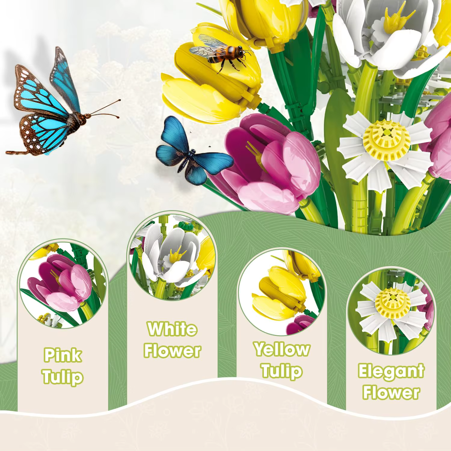 Bloques de construcción Flor de Tulipán – Set educativo para niños - imagen 3