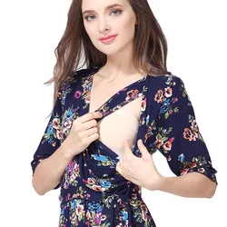 Vestido de lactancia estampado para fiesta posparto con cuello V