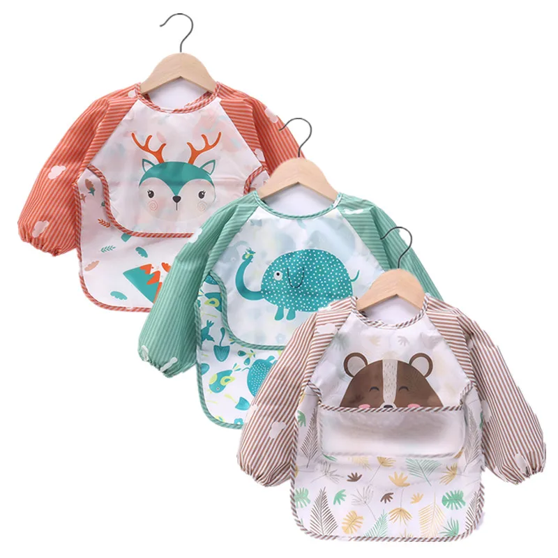 Babero impermeable con bolsillo recogecomidas para bebé - imagen 5