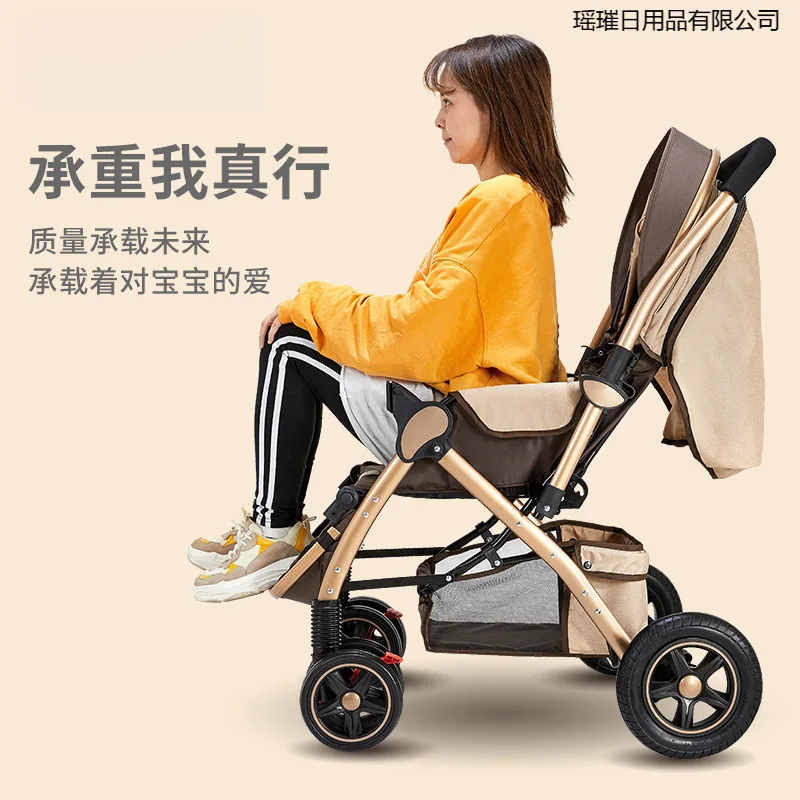 Cochecito de bebé extra grande con asiento reclinable plegable - imagen 3