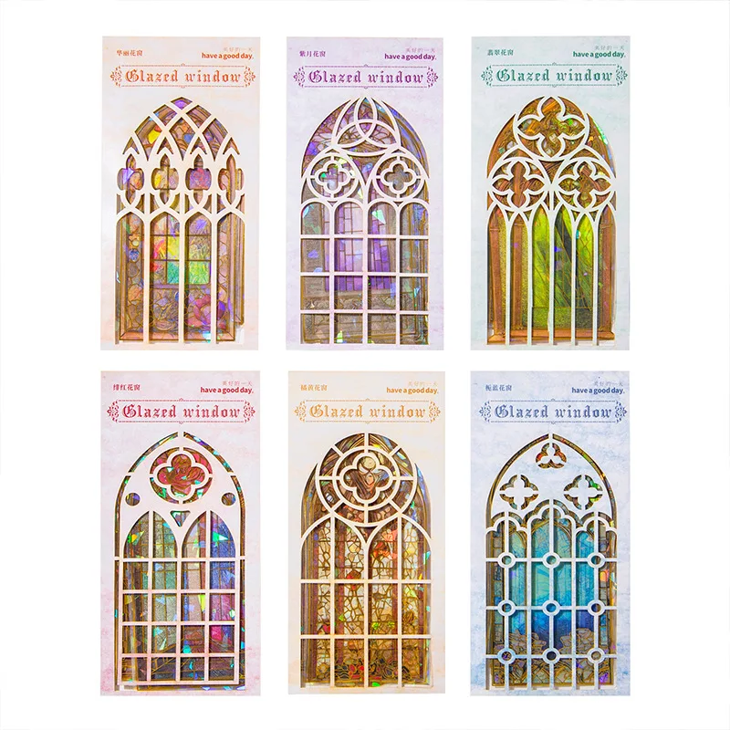 Pegatinas vintage góticas para ventanas de vidrio tintado