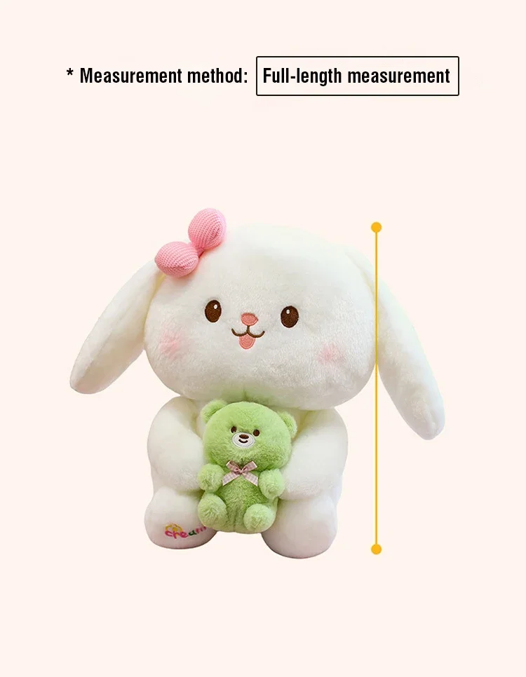 Hug Bear peluche de conejo con orejas colgantes para dormir - imagen 4