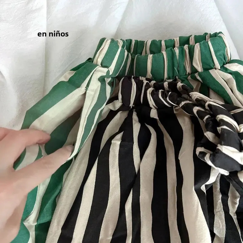 Pantalones cortos a rayas transpirables para bebés y niños - imagen 2