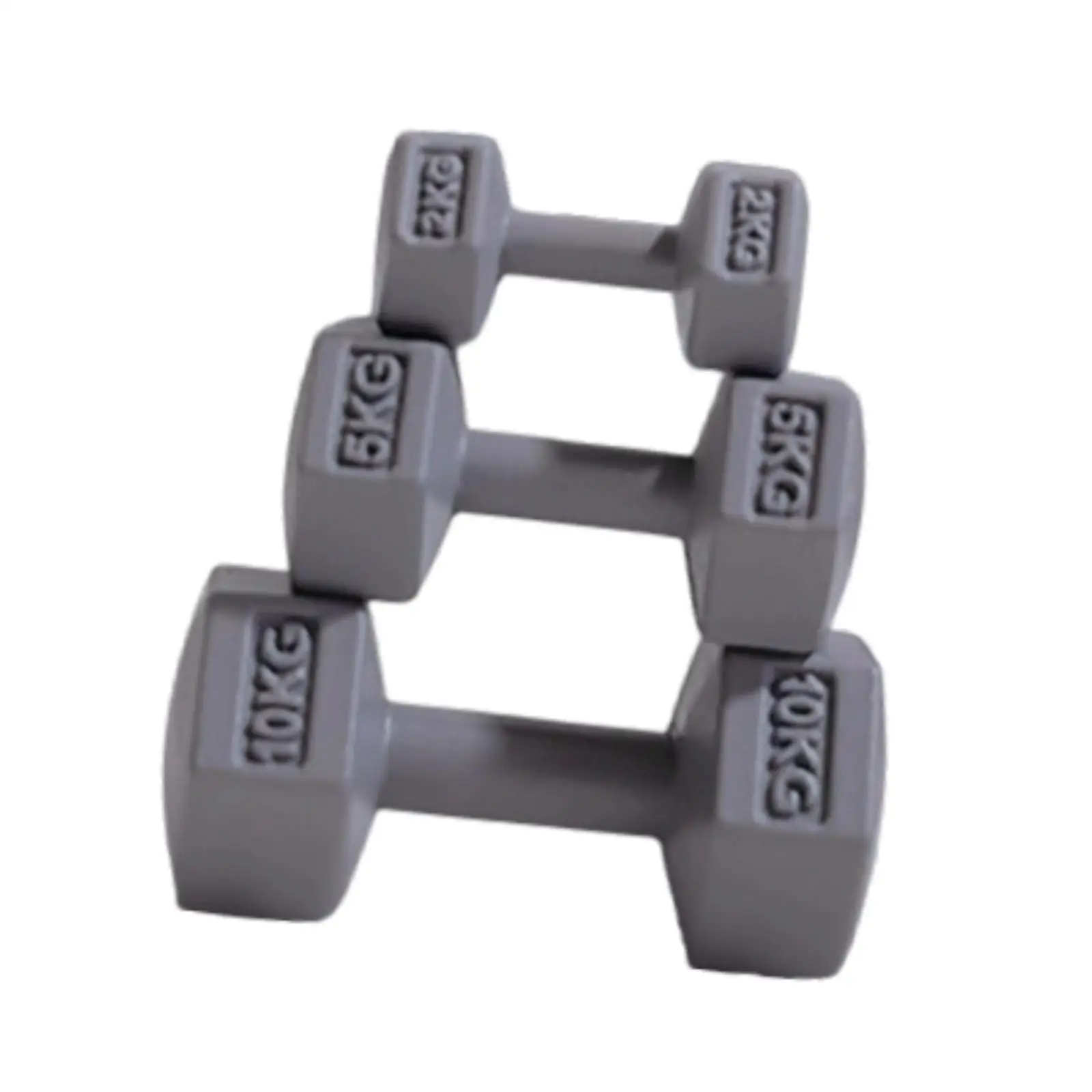 3x Miniature Dumbbells Sports Equipment DIY Cute Alloy Ornament Miniature Kettle Bell for Boys Kids Girls Age 3~8 Children