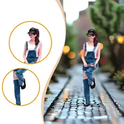 Figura 3D de mecánica automotriz femenina con overol