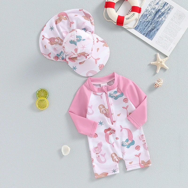 VISgogo traje de baño niña con estampado de concha de mar - imagen 2